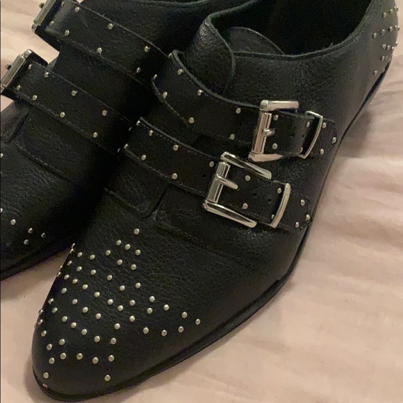 Rebecca Minkoff Black Leather Studded Shoe - Picture 4 of 4